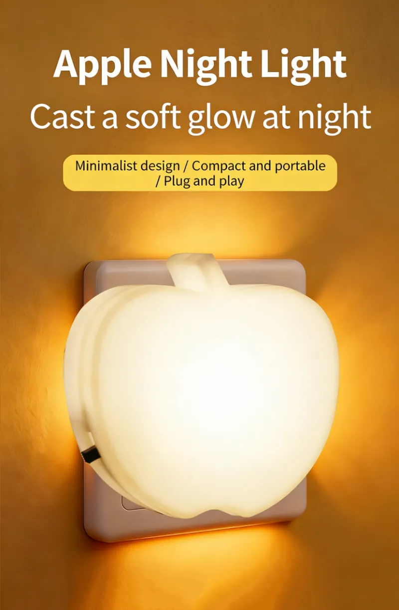 Soft Glow Apple Shaped LED Night Light Plug Soft Glow Apple Shaped LED Night Light Plug